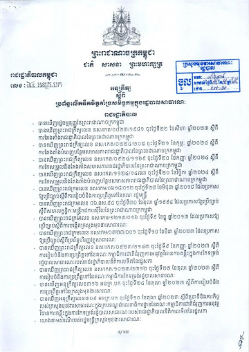 អនុក្រឹត្យ ប្រព័ន្ធលើកទឹកចិត្តគាំទ្រសមិទ្ធកម្មក្នុងរដ្ឋបាលសាធារណៈ រាជរដ្ឋាភិបាល